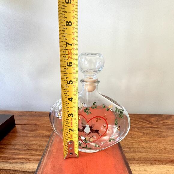 Vintage Tiroler Crystalglas Wolke German Glass Liquor Decanter Hand panted - Picture 7 of 12